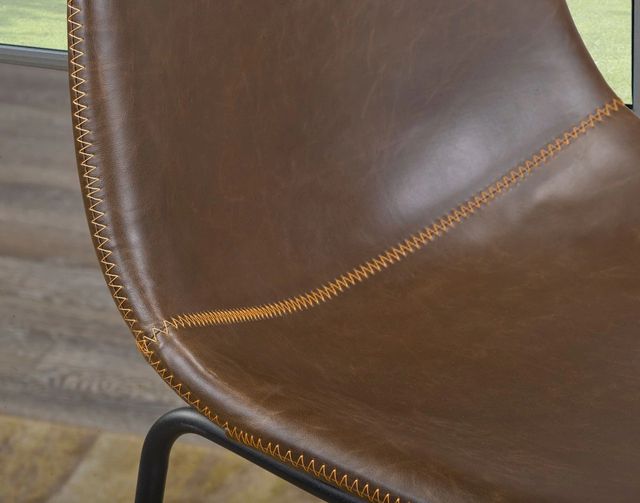 Brassex Inc. Acasia 2-Piece Black/Vintage Brown 29" Bar Chair Set-3