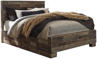 Benchcraft® Derekson Multi Gray Queen 2-Drawer Storage Panel Bed