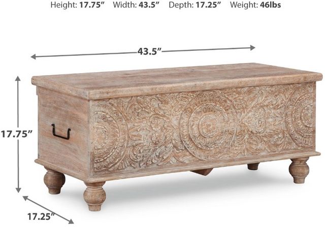 Signature Design by Ashley® Fossil Ridge Beige Storage Bench-1