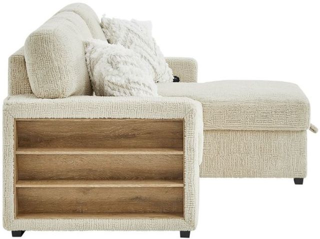 Global Furniture USA U0222 2-Piece Ivory L-Shaped Sectional with Chaise and Pull Out Sofa Bed -4
