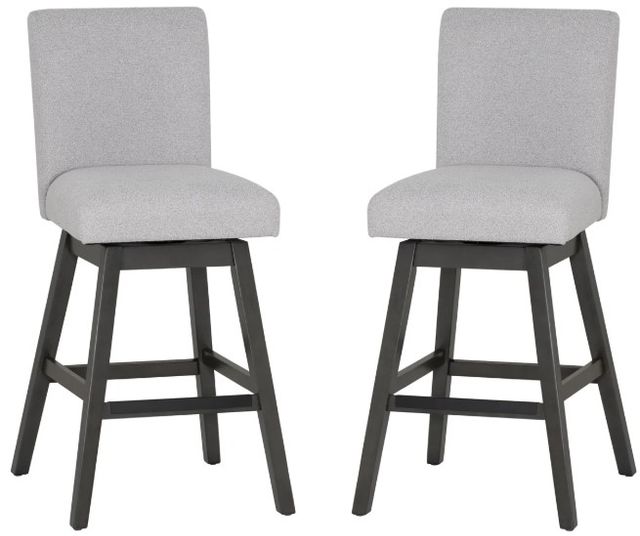 Linon Cohen 2-Piece Gray Upholstered Bar Stool Set-0