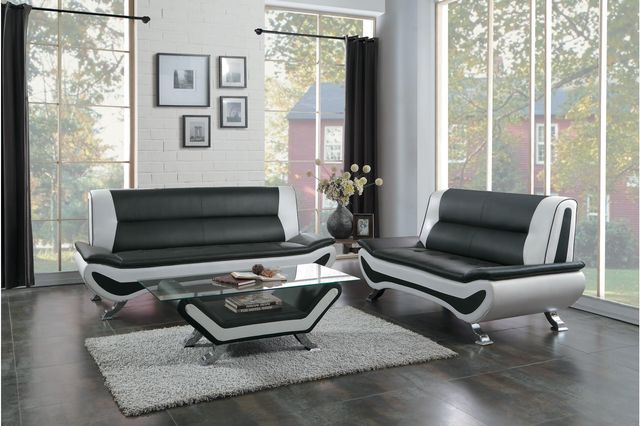 Homelegance® Veloce Glass Top Cocktail Table with Black and Chrome Base -2