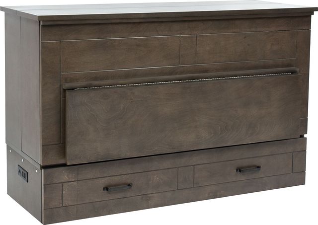 CabinetBed Inc.™ Studio Pebble Grey Folding Queen Bed-1