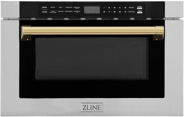 ZLINE Autograph Edition 1.2 Cu. Ft. Stainless Steel/Gold Microwave Drawer-0
