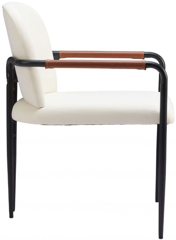 Zuo® Modern Sibu 2-Piece Black/Cream Dining Arm Chair Set-2