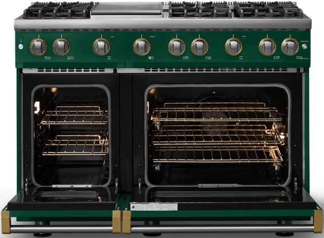 Viking® 5 Series 48" Ivy Pro Style Gas (LP) Range with Brushed Brass Trim-1