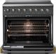 Viking® 5 Series 36" Cast Black Pro Style Induction Range with Brushed Brass Trim-1