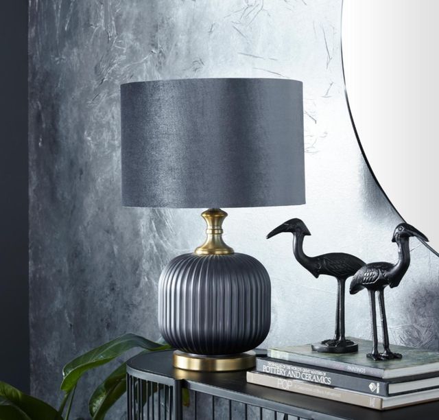 Deco Marche Blue Fabric Table Lamp-3