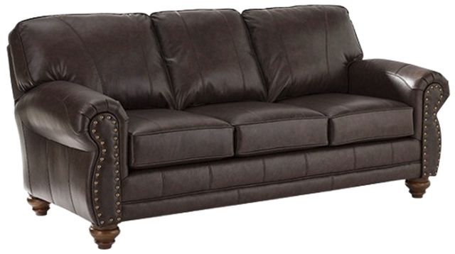 Best® Home Furnishings Customizable Noble Leather Sofa with Honey Birch Legs-0