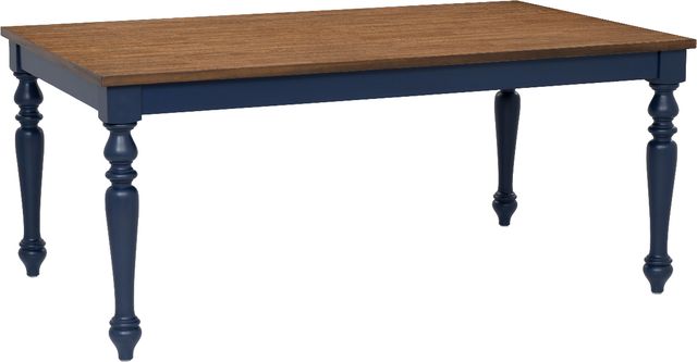 Powell® Trimble Brown Dining Table with Navy Base-0