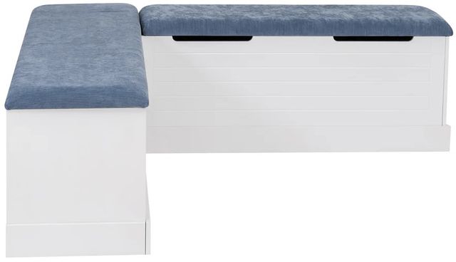 Linon Nancy Blue/White Backless Upholstered Nook-3