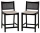 Powell® Beaux 2-Piece Black Cane Counter Stool-0