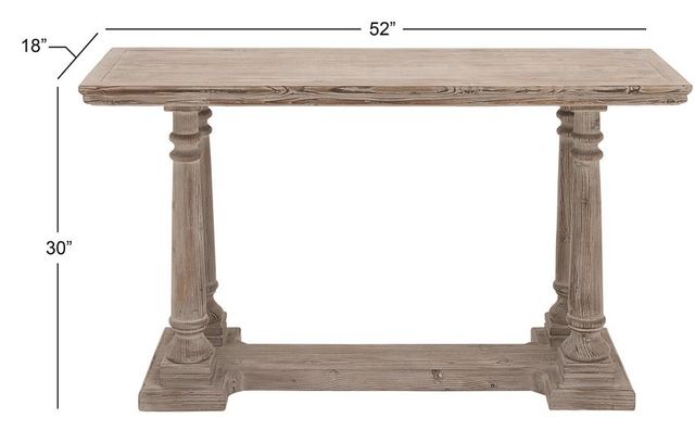Deco Marche Distressed Light Brown Console Table-2