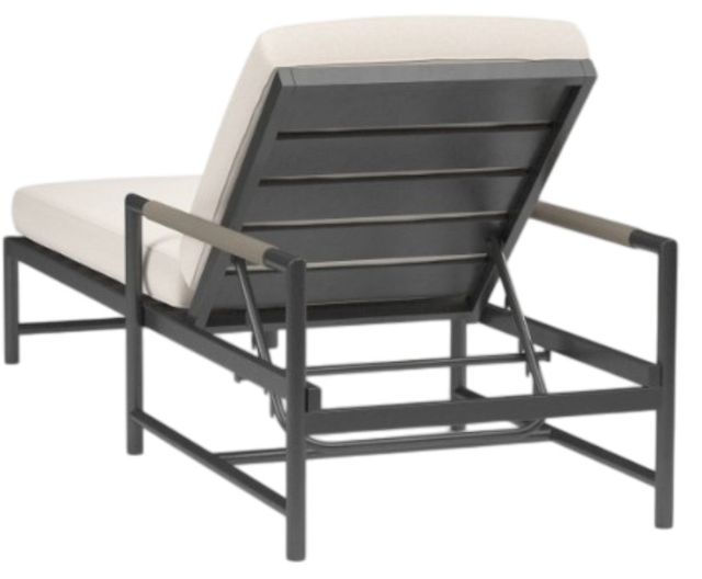 Sunset West Pietra Stone Gray Aluminum/Olefin Rope Outdoor Chaise Lounge with Echo Ash Cushion-2