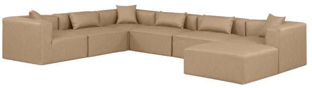 Meridian Furniture Cube 7-Piece Tan Leather Sectional-1