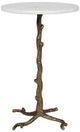 Uttermost® Calais Antique Brass/White Marble Accent Table-4