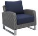 New Classic® Home Furnishings Fiji 4-Piece Blue Aluminum/Fabric/Wicker Outdoor Conversation Set-2