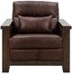 International Furniture Direct Walnut Brown Leather Accent Chair-2