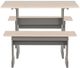 Linon Norah 3-Piece Gray/Maple Table Bench Set-1