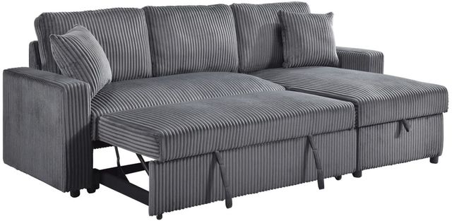 Mazin Furniture Brecker Dark Grey 2-Piece Sectional Sleeper with Storage Chaise-0