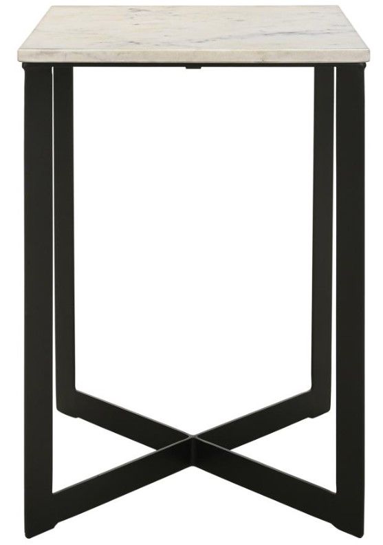 Coaster® Tobin 3-Piece White Occasional Table with Black Base Set-2