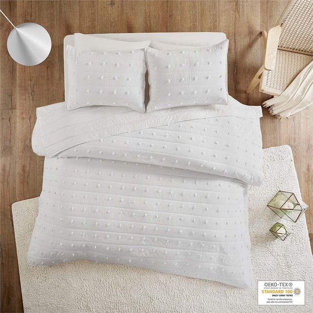 Olliix by Urban Habitat Brooklyn Ivory Full/Queen Cotton Jacquard Coverlet Set-0