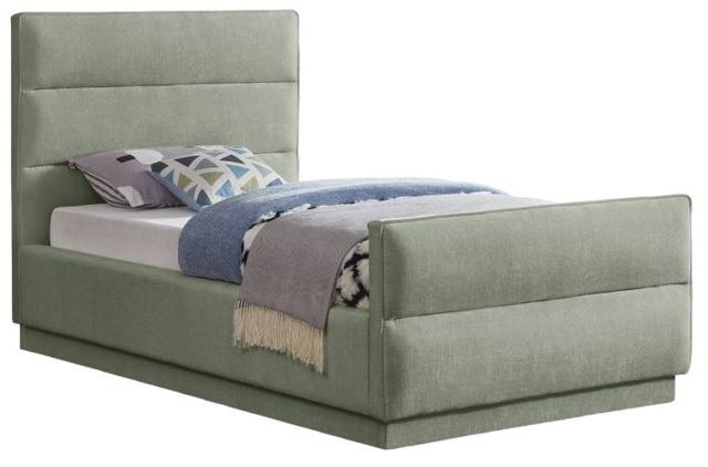 Meridian Furniture Paxton Mint Twin Upholstered Panel Bed-0