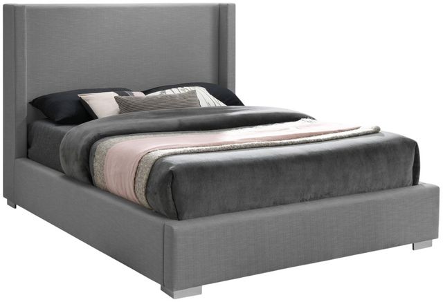 Meridian Furniture Royce Gray Full Upholstered Panel Bed-1