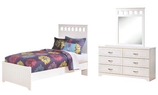 Signature Design by Ashley® Lulu 3-Piece White Twin Panel Bed Set-0