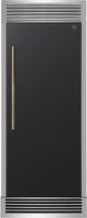 FORNO® Maderno Espresso 28" 13.6 Cu. Ft. Black Built-In Convertible Column Refrigerator with Antique Brass Handles-0