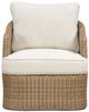 TOV Furniture Axel Brown/Cream Aluminum/Boucle/Wicker Outdoor Accent Chair-2