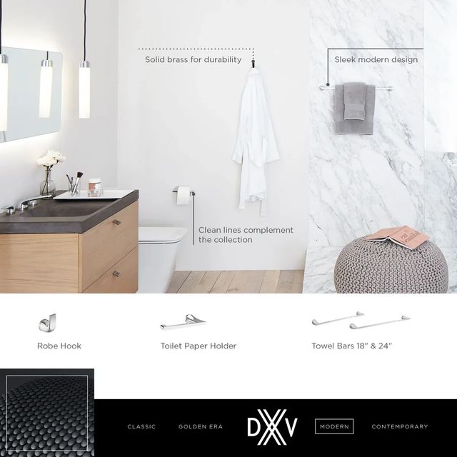 DXV Modulus Matte Black 18" Towel Rack-2