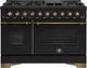 FORNO® Antico Alta Qualita 48" Black Pro Style Dual Fuel Range -0