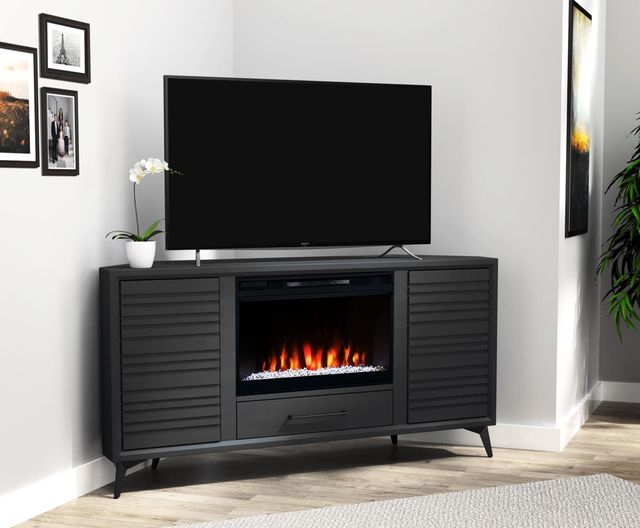 Legends Home Real Cozy Malibu Black 64'' Corner Fireplace Console-1
