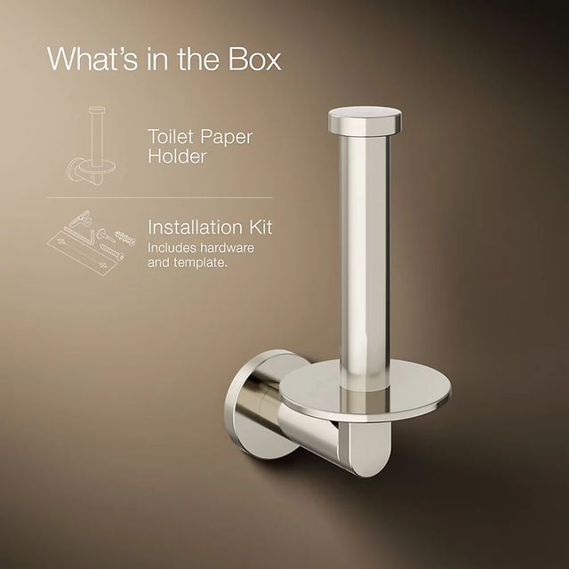 KOHLER® Composed® Vibrant Polished Nickel Vertical Toilet Paper Holder-3