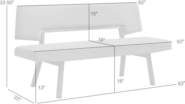 Armen Living Channell Blue/Walnut Upholstered Dining Bench-2