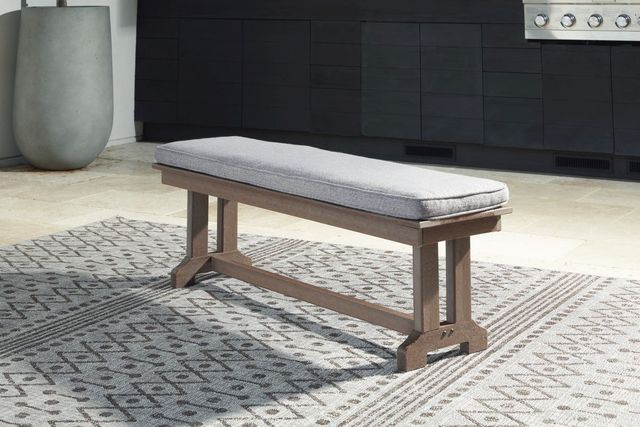 Signature Design by Ashley® Emmeline Brown Outdoor Dining Bench with Cushion-2