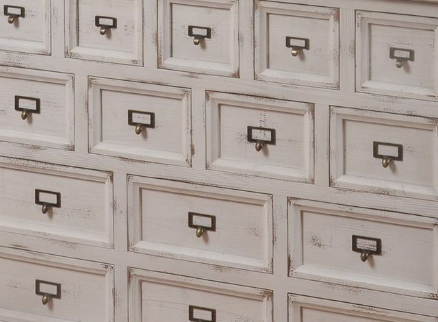 StyleCraft Shabby Antique White Chic Apothecary Cabinet-1