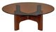 Moe's Home Collection Luke Amber Glass Top Coffee Table with Brown Base-1