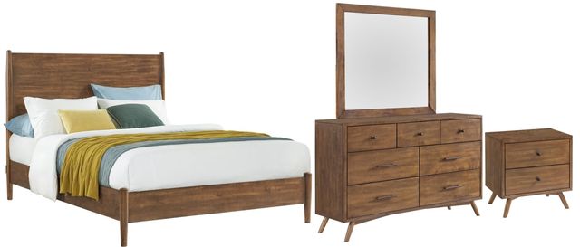 Martin Svensson Mid-Century Modern 4-Piece Cinnamon Queen Bedroom Set-0