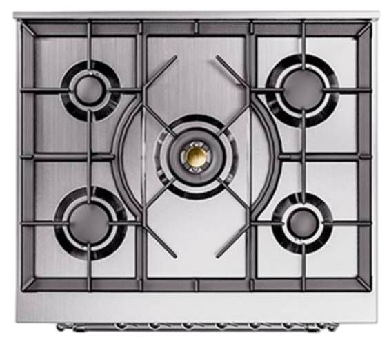 Ilve® Nostalgie II Noblesse 30'' Custom RAL Color Pro Style Dual Fuel Range with Chrome Trim-2