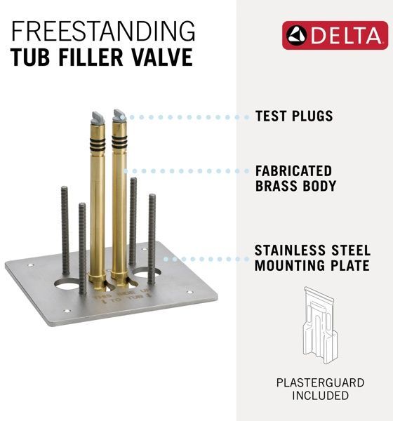 Delta Trinsic® Brass/Stainless Steel Rough Floor Mount Tub Filler-2