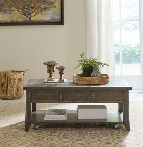 Liberty Furniture Paradise Valley Saddle Brown Lift Top Cocktail Table-1