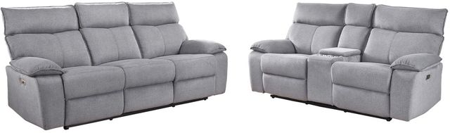 Mazin Furniture Casper Grey Power Double Reclining Sofa-2