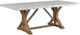 Elements International Lakeview White Dining Table with Natural Base-0
