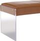 TOV Furniture Envy Antique Brown Vegan Leather/Acrylic Bench-3