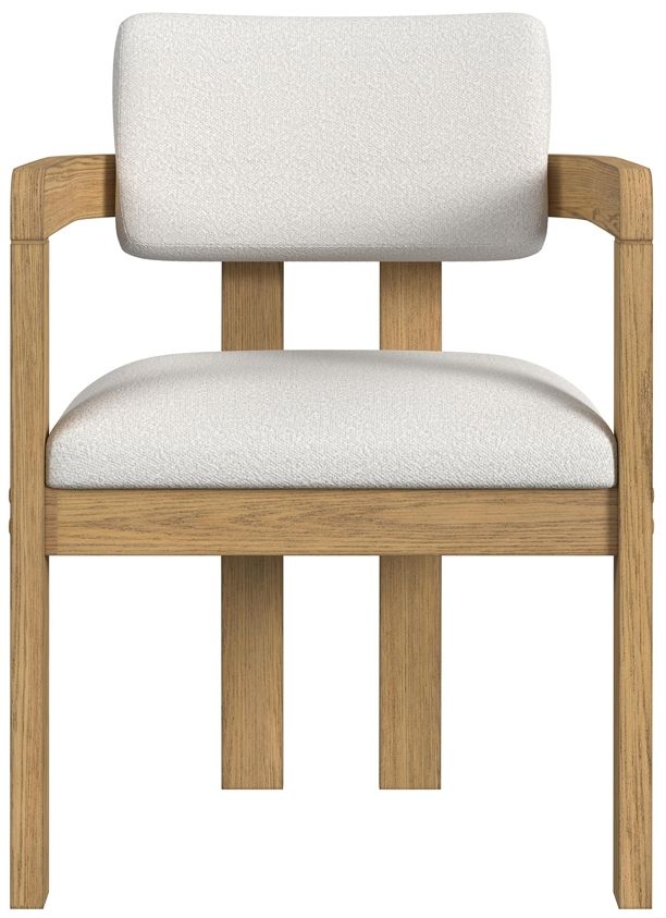 Elements International Portland Natural/Snow White Dining Chair-3