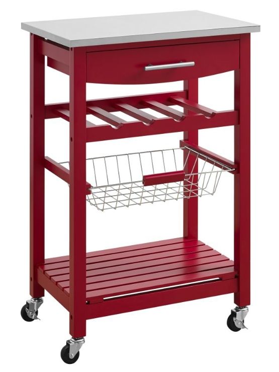 Linon Zoey Red Kitchen Cart-0