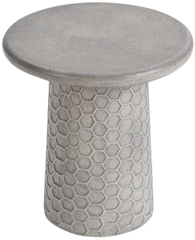 Classic Home Delaine Light Gray Concrete Outdoor End Table-2