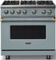Viking® 5 Series 36" Novembery Sky Pro Style Gas (NG) Range with Brushed Brass Trim-0